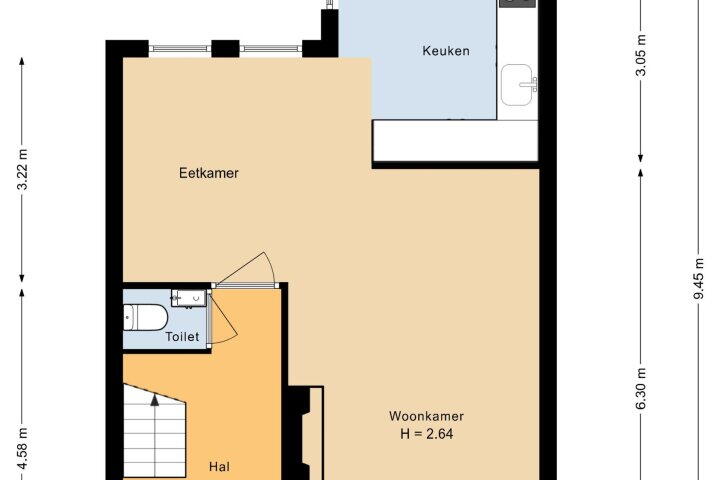 Plattegrond – Prins Mauritssingel 6, Nieuwerkerk aan den Ijssel