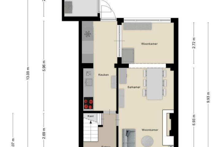 Plattegrond – Prunuslaan 11, Roosendaal