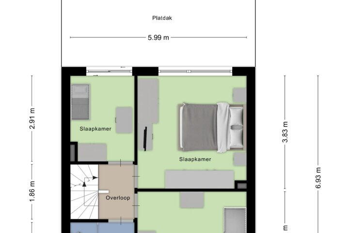 Plattegrond – Prunuslaan 11, Roosendaal
