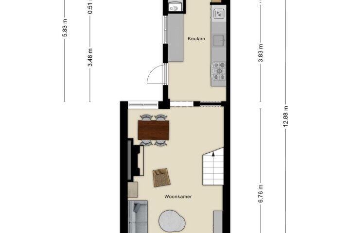 Plattegrond – Putterstraat 7, Heusden
