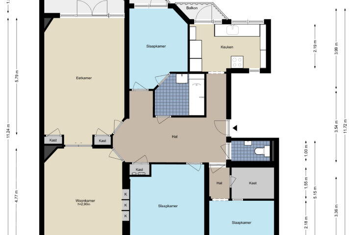 Plattegrond – Quinten Massijsstraat 2 3, Amsterdam