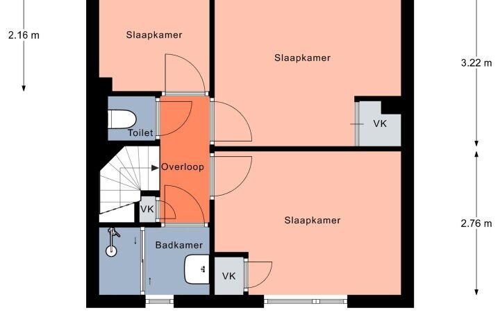 Plattegrond – Raadhuisstraat 13, Peize