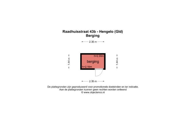 Plattegrond – Raadhuisstraat 43 B, Hengelo (Gld)