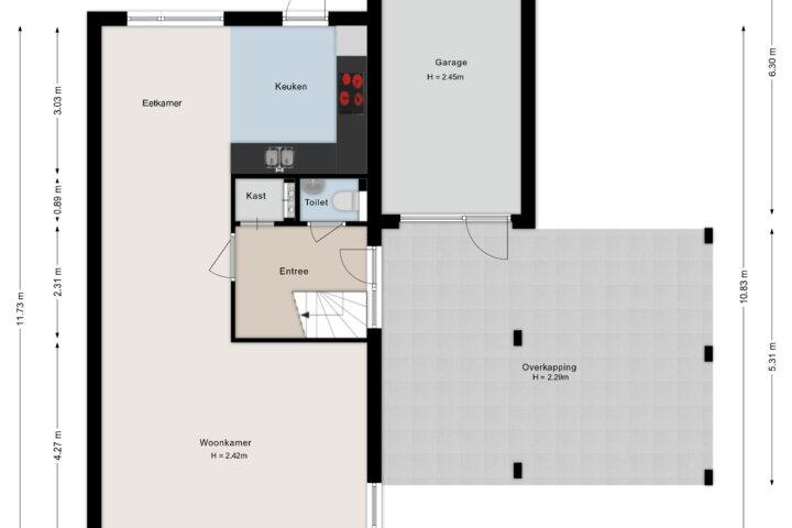 Plattegrond – Raadssingel 10, Steenwijk