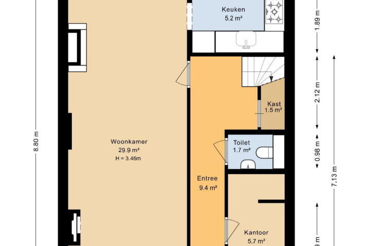 Plattegrond – Rabenhauptstraat 31, Groningen