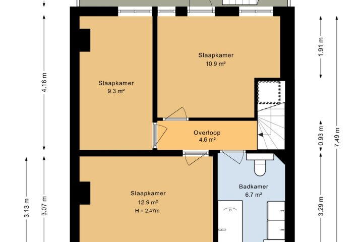 Plattegrond – Rabenhauptstraat 31, Groningen