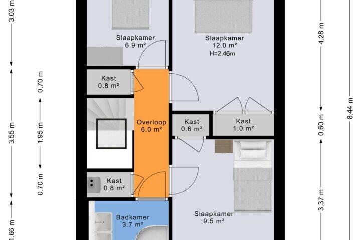 Plattegrond – R. Doumastraat 12, Groningen
