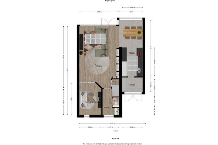 Plattegrond – Reeperf 37 A, Breda