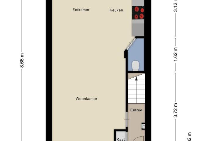Plattegrond – Reguliersstraat 56, Beverwijk