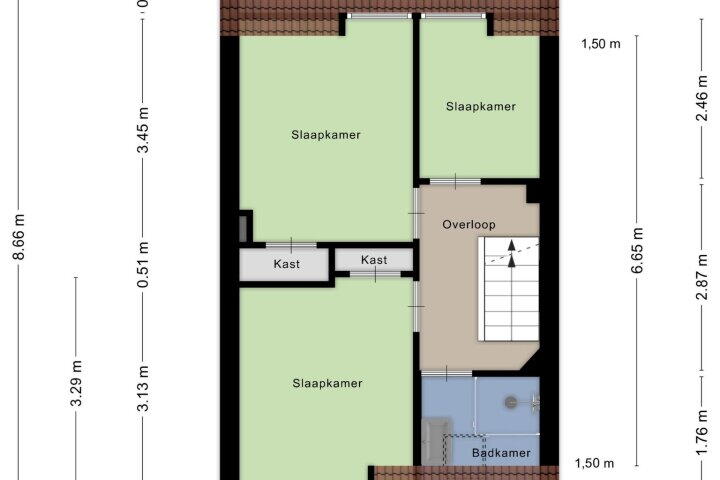 Plattegrond – Reguliersstraat 56, Beverwijk