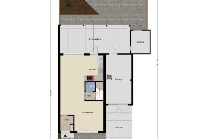 Plattegrond – Reigershorst 29, Grave