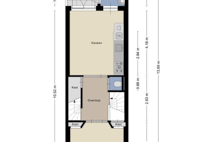 Plattegrond – Rembrandtstraat 1, Delft