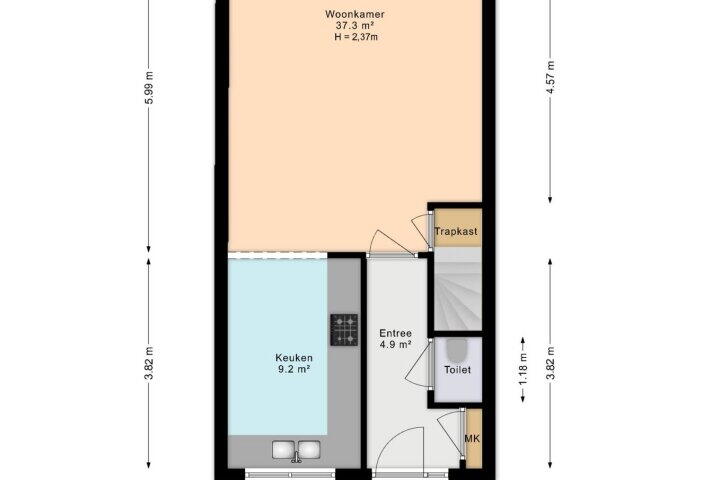 Plattegrond – Remmersteinstraat 149, Den Haag