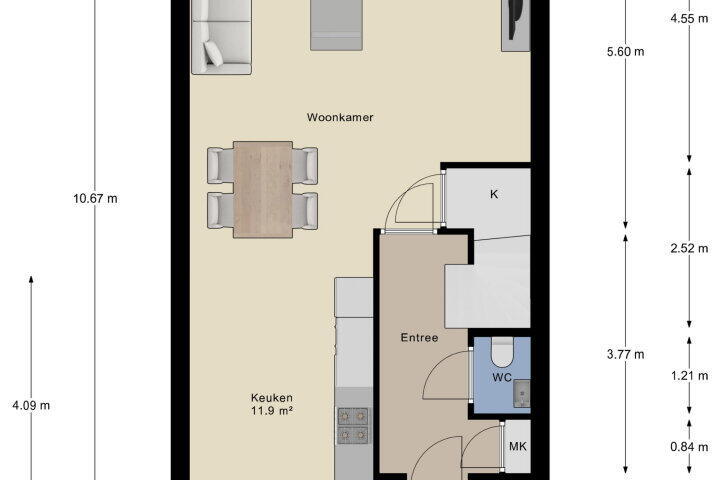 Plattegrond – Rie Mastenbroekhof 17, Arnhem