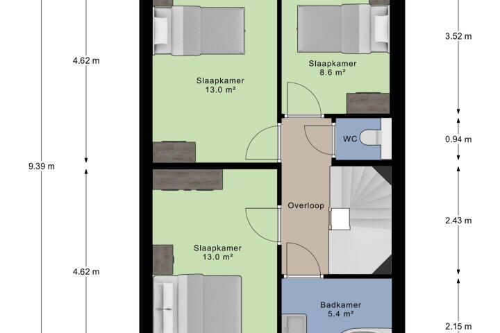 Plattegrond – Rie Mastenbroekhof 17, Arnhem