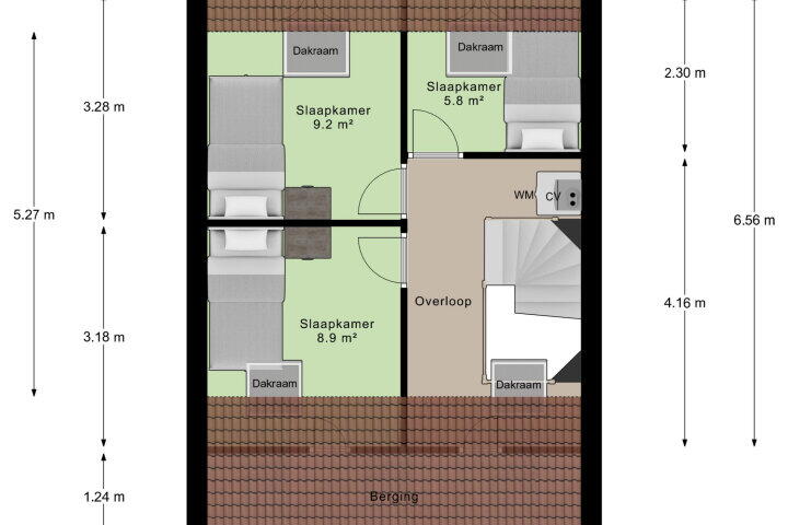 Plattegrond – Rie Mastenbroekhof 17, Arnhem