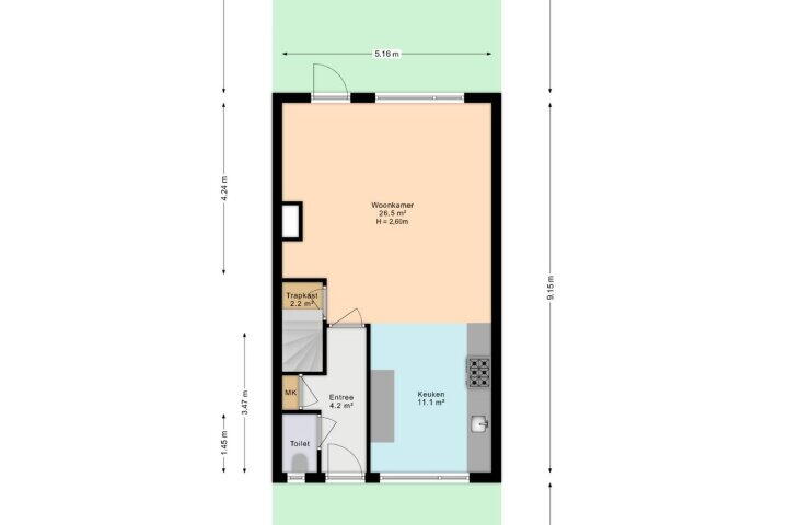 Plattegrond – Rivierenlaan 77, Pijnacker