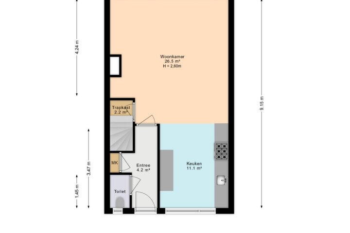 Plattegrond – Rivierenlaan 77, Pijnacker