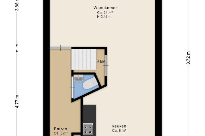 Plattegrond – Robijnstoep 45, Assen
