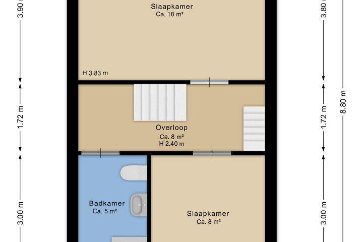 Plattegrond – Robijnstoep 45, Assen