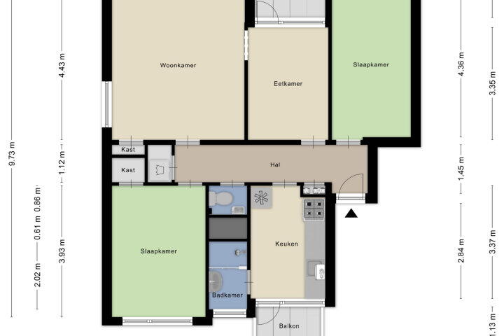 Plattegrond – Rochussenstraat 1, Nijmegen