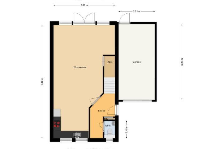 Plattegrond – Roodeswerf 37, Hensbroek