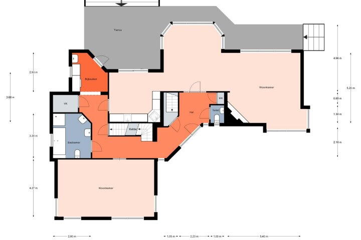 Plattegrond – Roomsterweg 9, Leek
