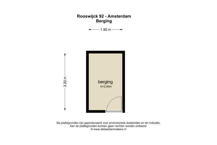 Plattegrond – Rooswijck 92, Amsterdam