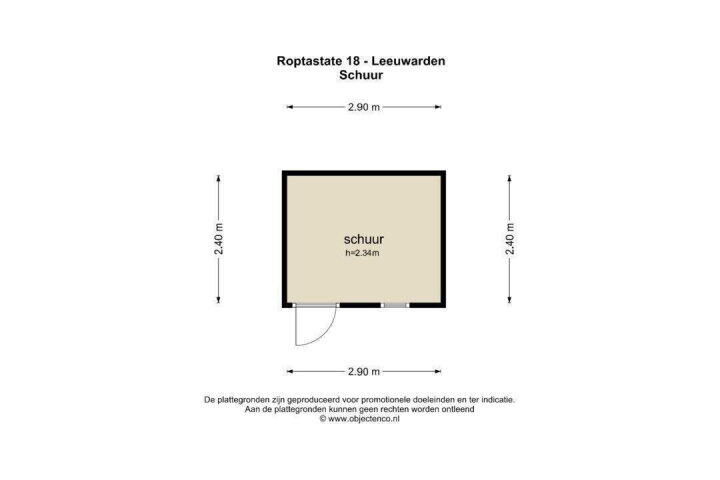 Plattegrond – Roptastate 18, Leeuwarden