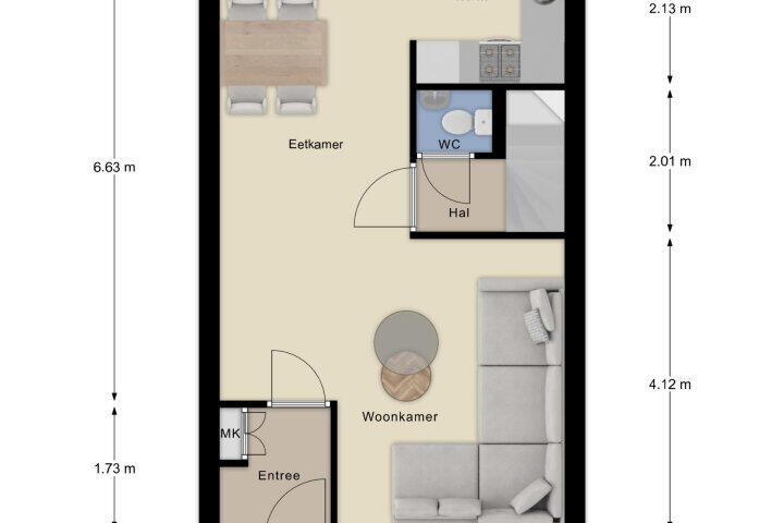 Plattegrond – Rosa Luxemburgstraat 13, Arnhem