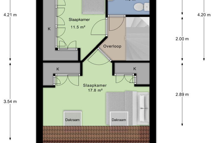Plattegrond – Rosa Luxemburgstraat 13, Arnhem