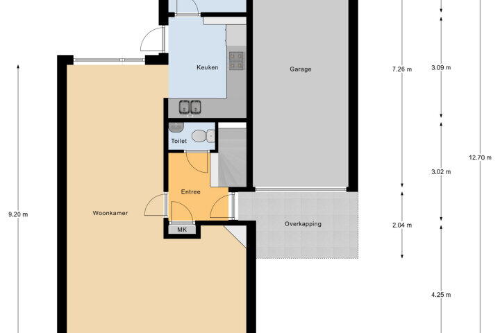 Plattegrond – Rosenburglaan 287, Vlissingen