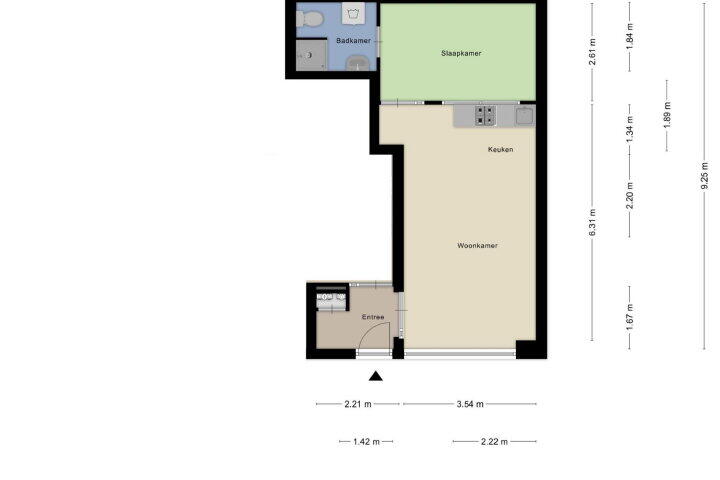 Plattegrond – Rosendaalsestraat 228 A, Arnhem