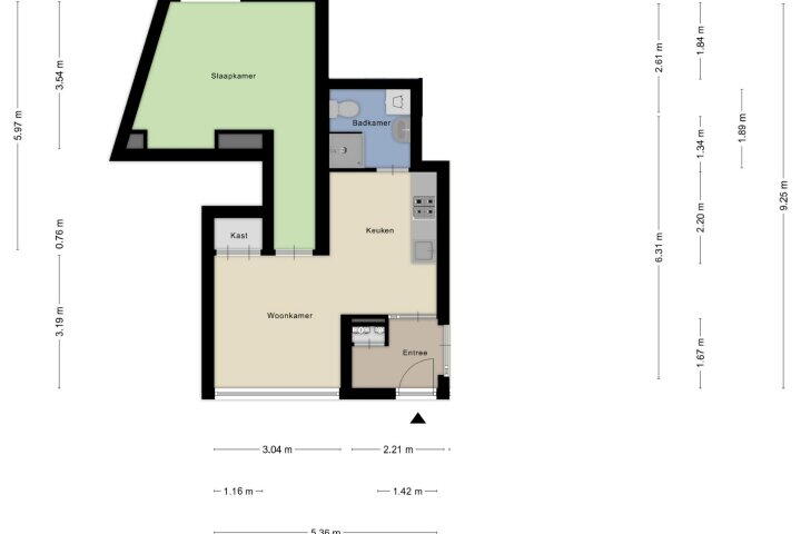 Plattegrond – Rosendaalsestraat 228 B, Arnhem