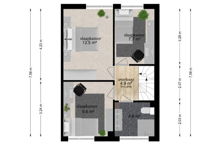 Plattegrond – Royenstein 14, Amerongen