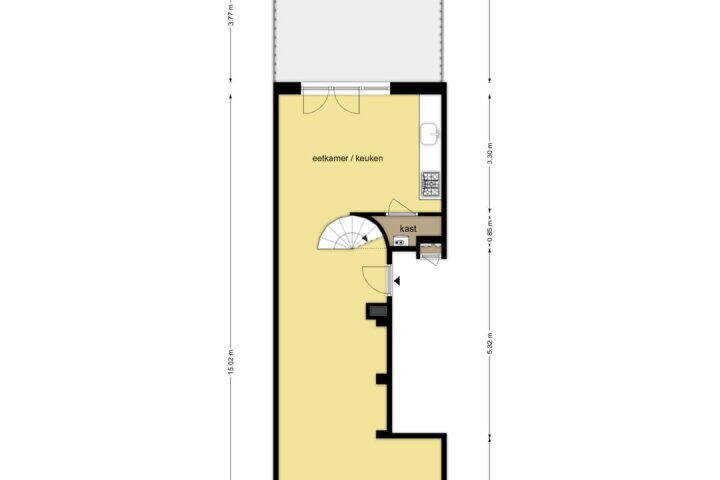 Plattegrond – Rozengracht 221 A, Amsterdam