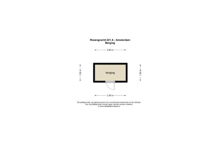Plattegrond – Rozengracht 221 A, Amsterdam
