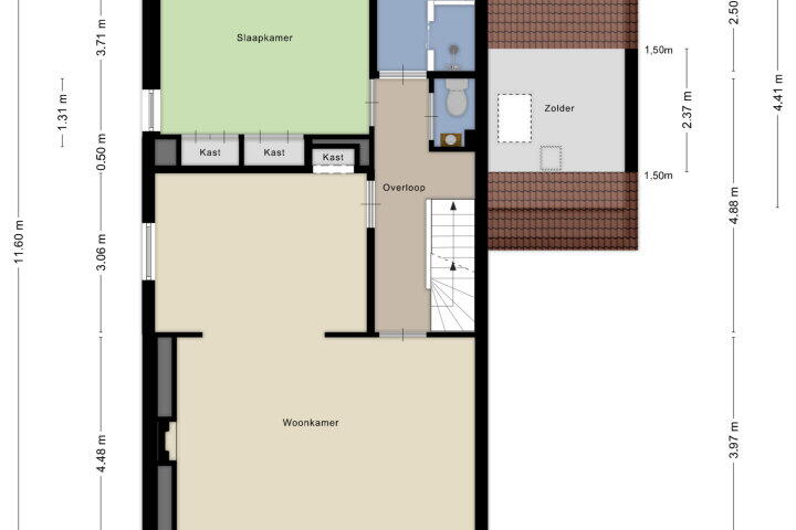 Plattegrond – Rozenlaan 1, Boskoop