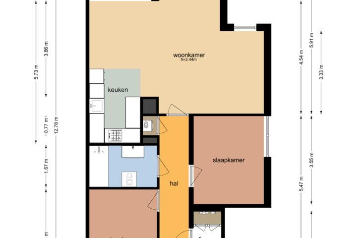 Plattegrond – Rozenstraat 25, Haarlem