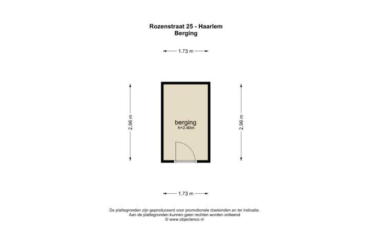 Plattegrond – Rozenstraat 25, Haarlem