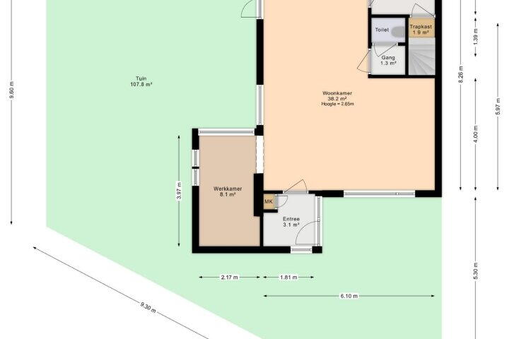 Plattegrond – Rozentuin 252, Voorburg