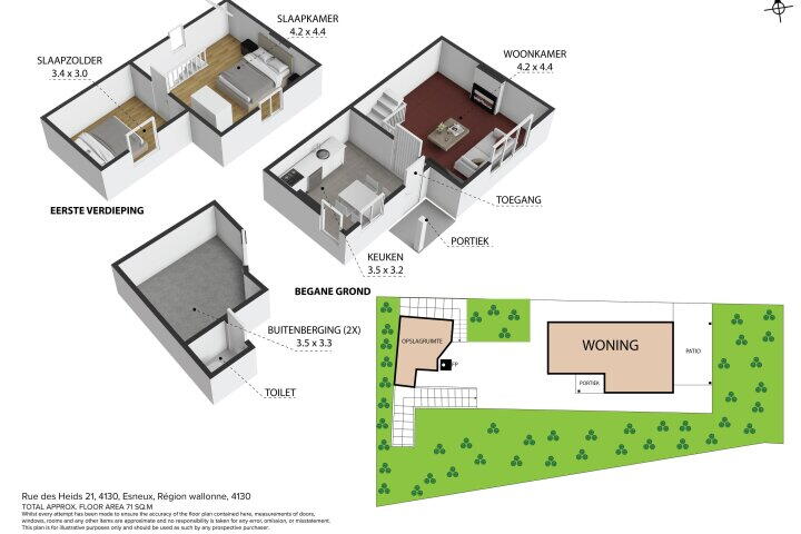 Plattegrond – Rue des Heids 21, Mery/esneux