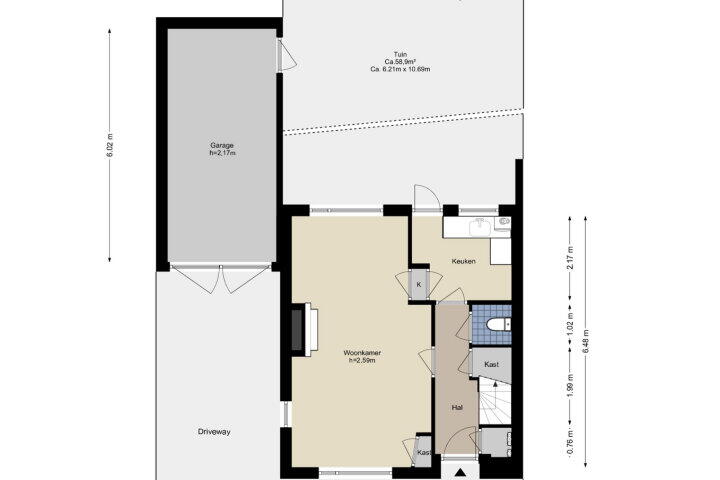 Plattegrond – Ruischenstein 9, Amstelveen