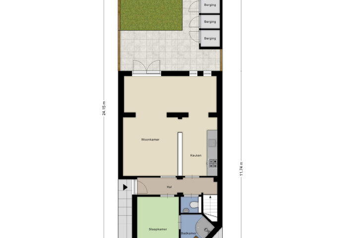 Plattegrond – Ruisdaelstraat 23 A, Nijmegen
