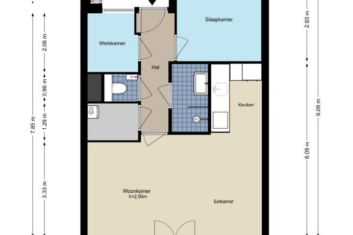 Plattegrond – Rustenburgerstraat 144 A 12, Amsterdam