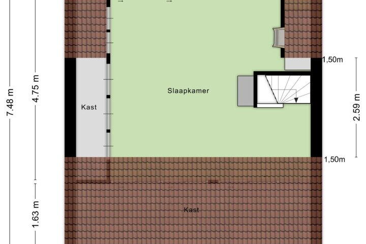 Plattegrond – Ruusbroeclaan 10, Roosendaal