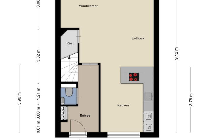 Plattegrond – Ruusbroecstraat 24 D, Nijmegen