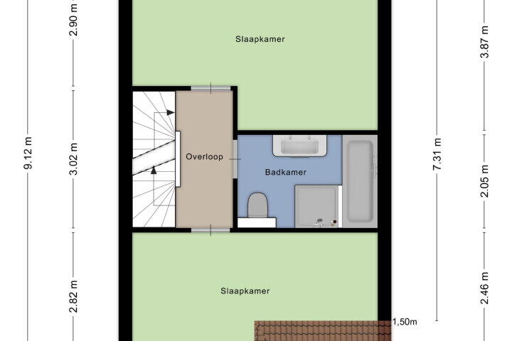 Plattegrond – Ruusbroecstraat 24 D, Nijmegen