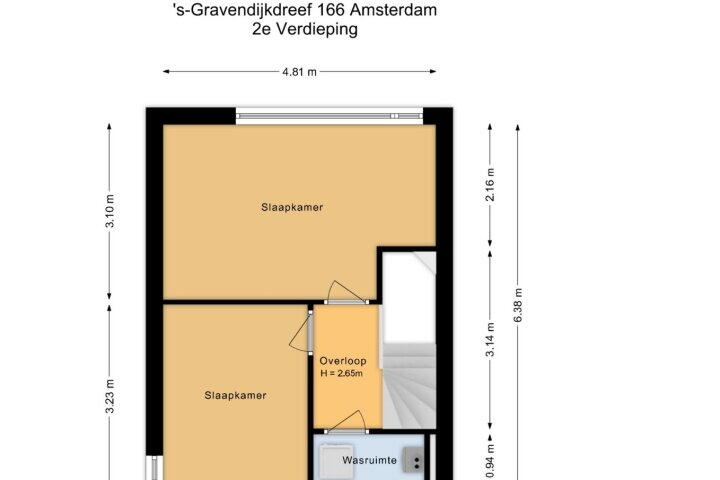 Plattegrond – 's-Gravendijkdreef 166, Amsterdam