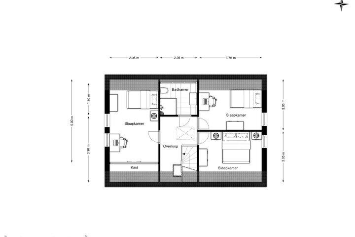 Plattegrond – Sake Visserstrjitte 15, Akkrum